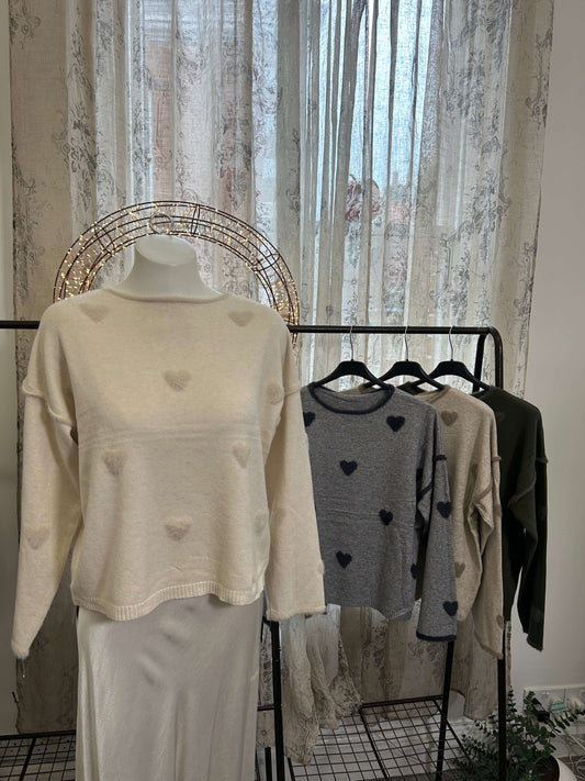 Boxy Fluffy Heart Super Soft Jumper