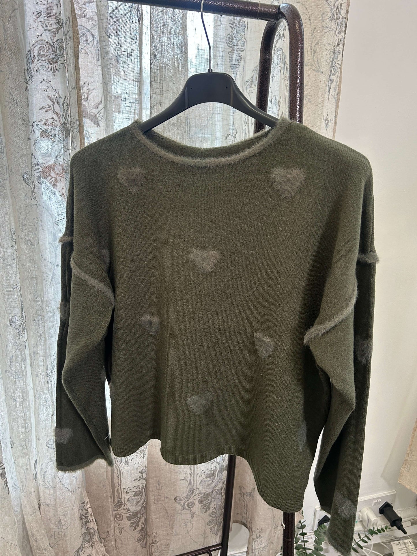 Boxy Fluffy Heart Super Soft Jumper