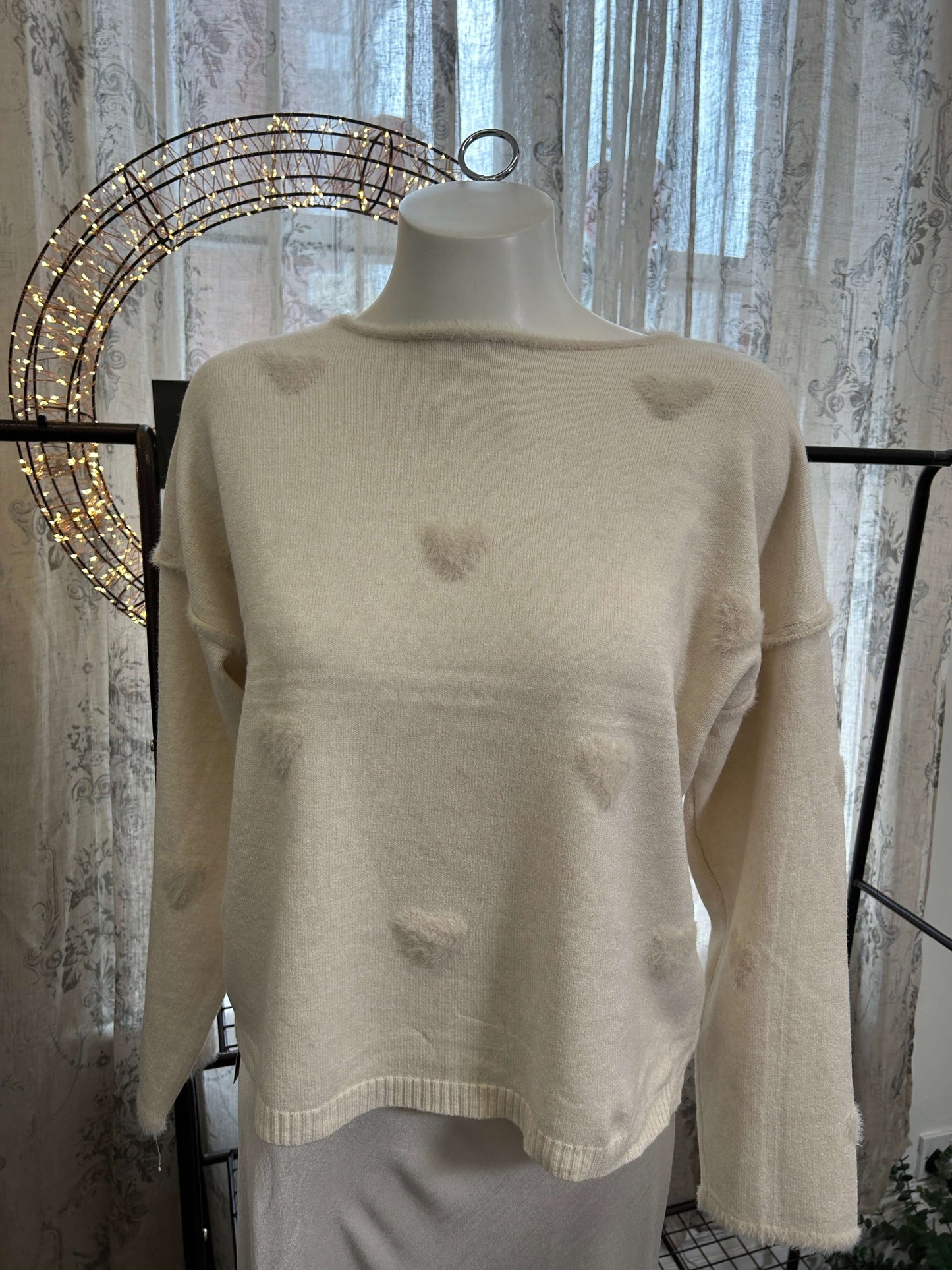 Boxy Fluffy Heart Super Soft Jumper