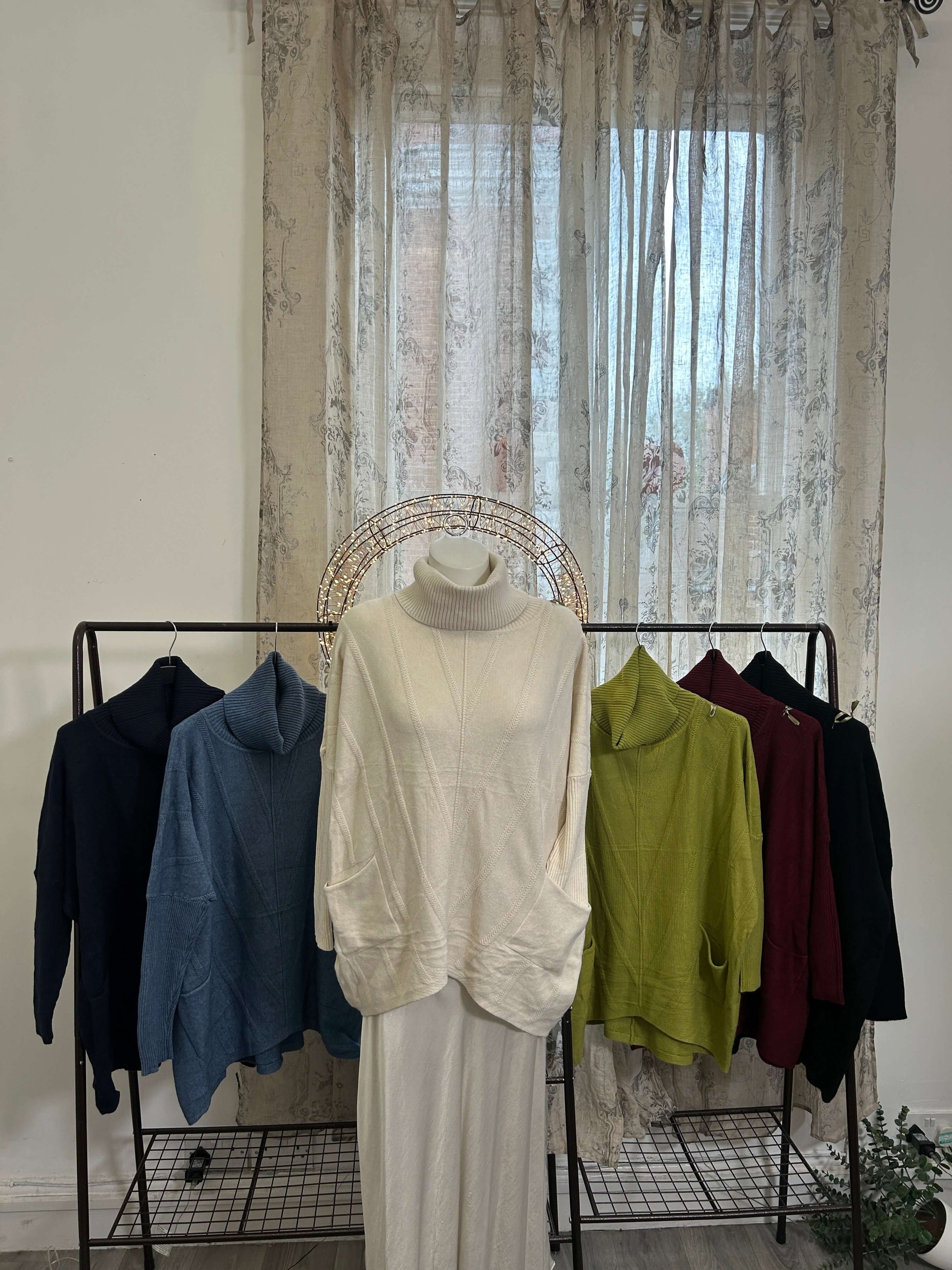 Serena Chevron Detail Cowl Neck Jumper