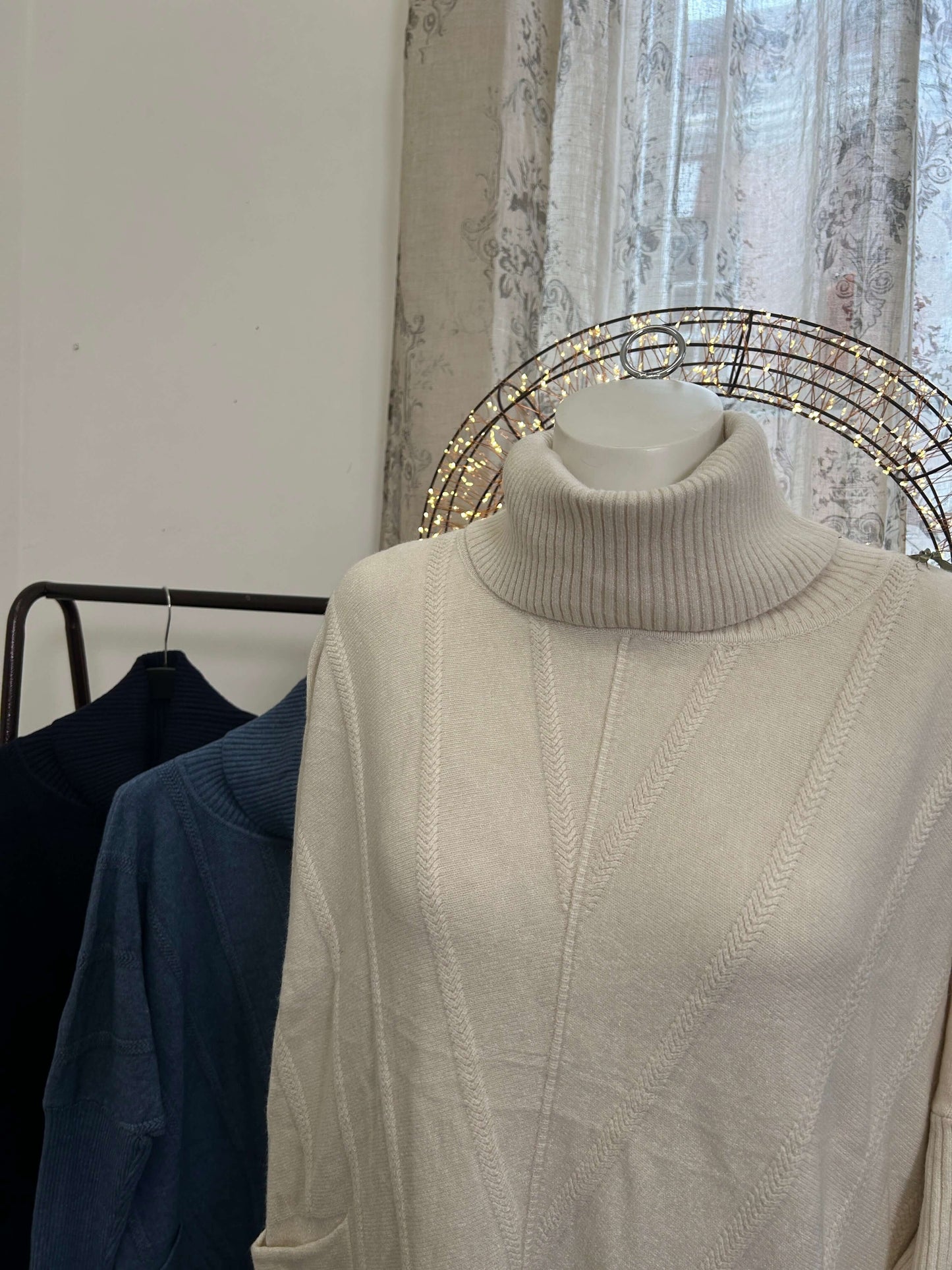 Serena Chevron Detail Cowl Neck Jumper