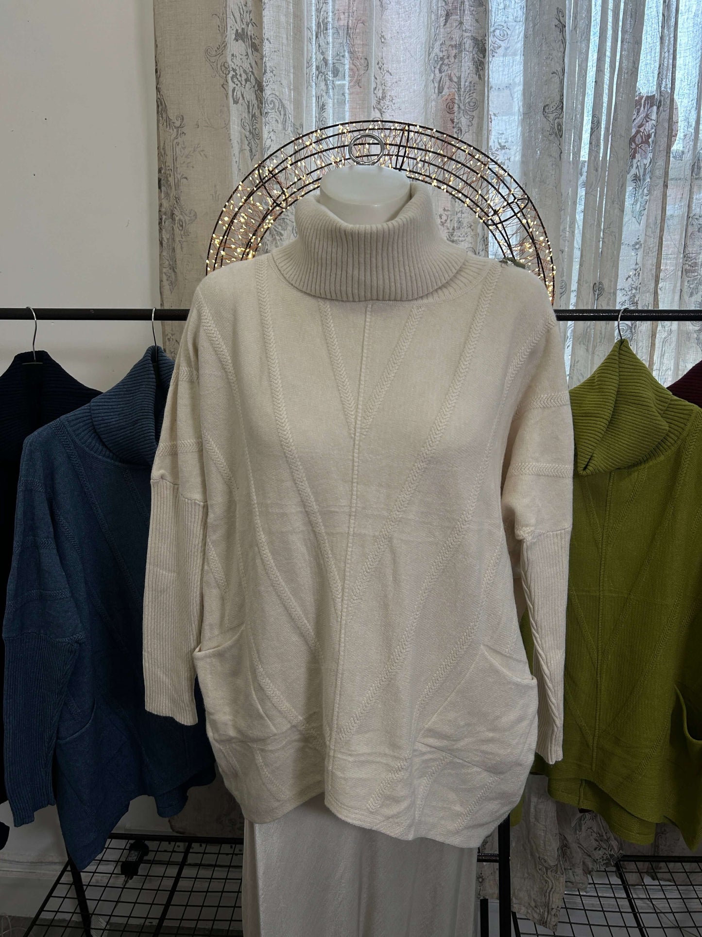 Serena Chevron Detail Cowl Neck Jumper