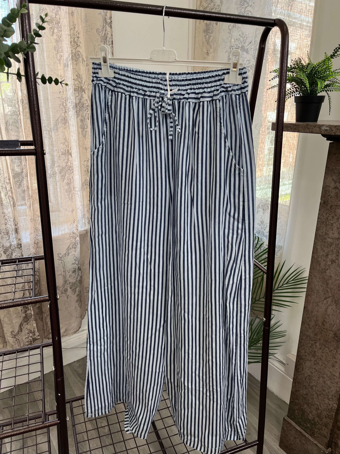 Lola Wide Leg Striped Trousers
