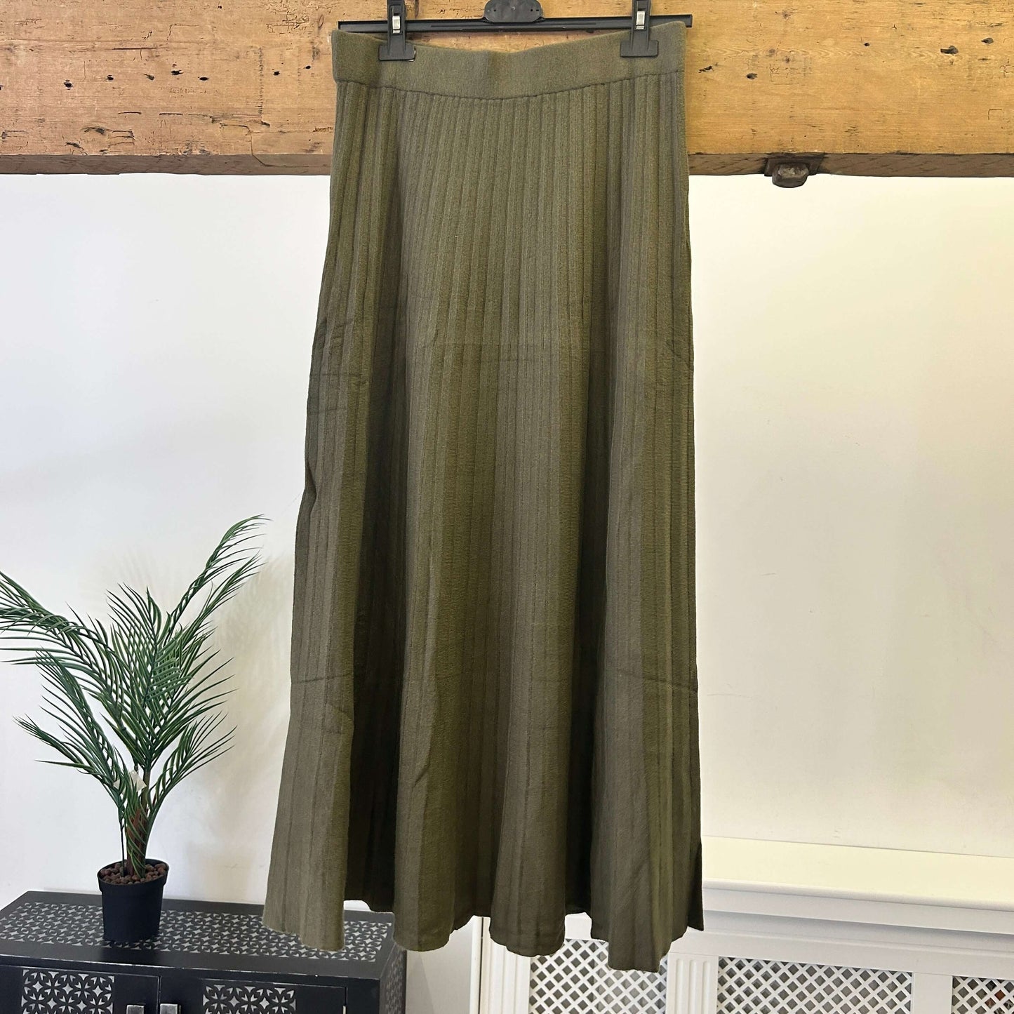 Ribbed Jersey Knit Maxi Skirt