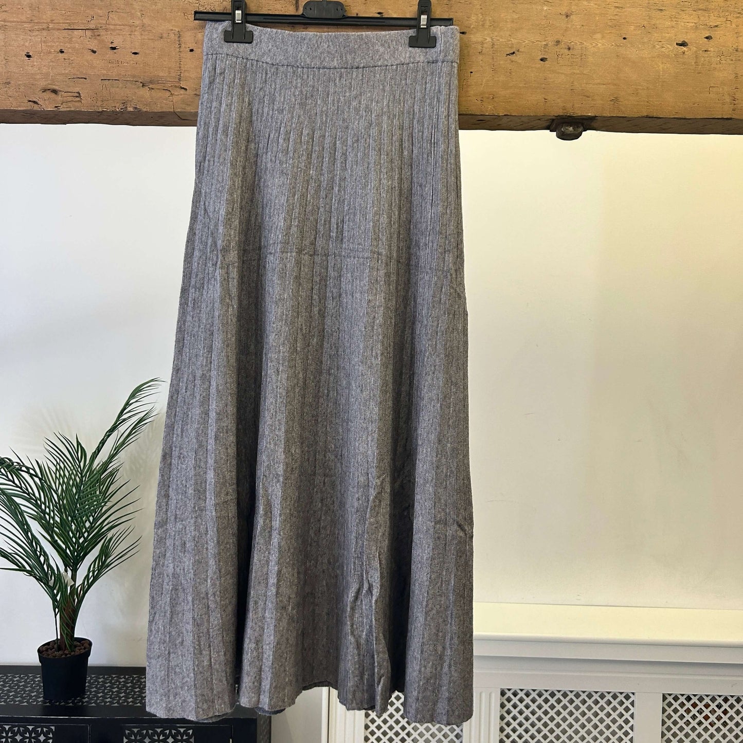 Ribbed Jersey Knit Maxi Skirt