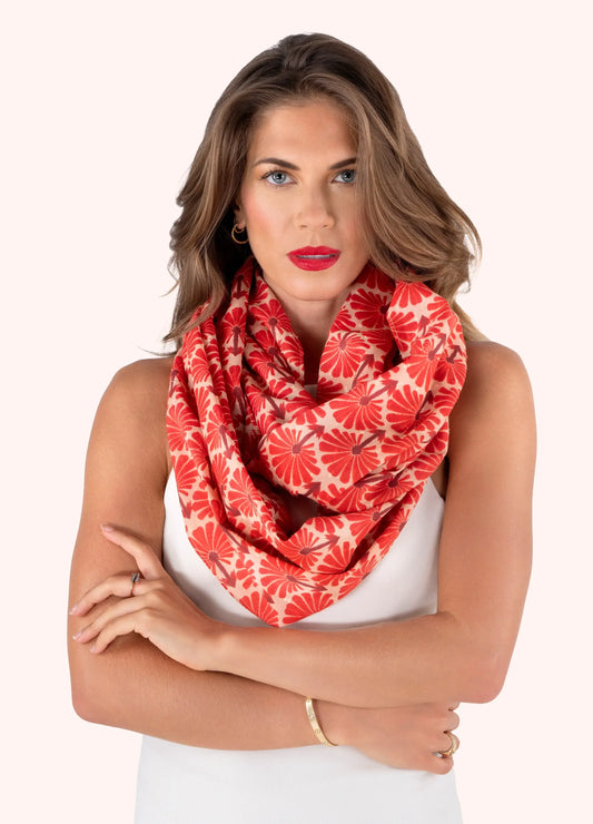 Powder Designs Infinity Scarf - Rouge Palms