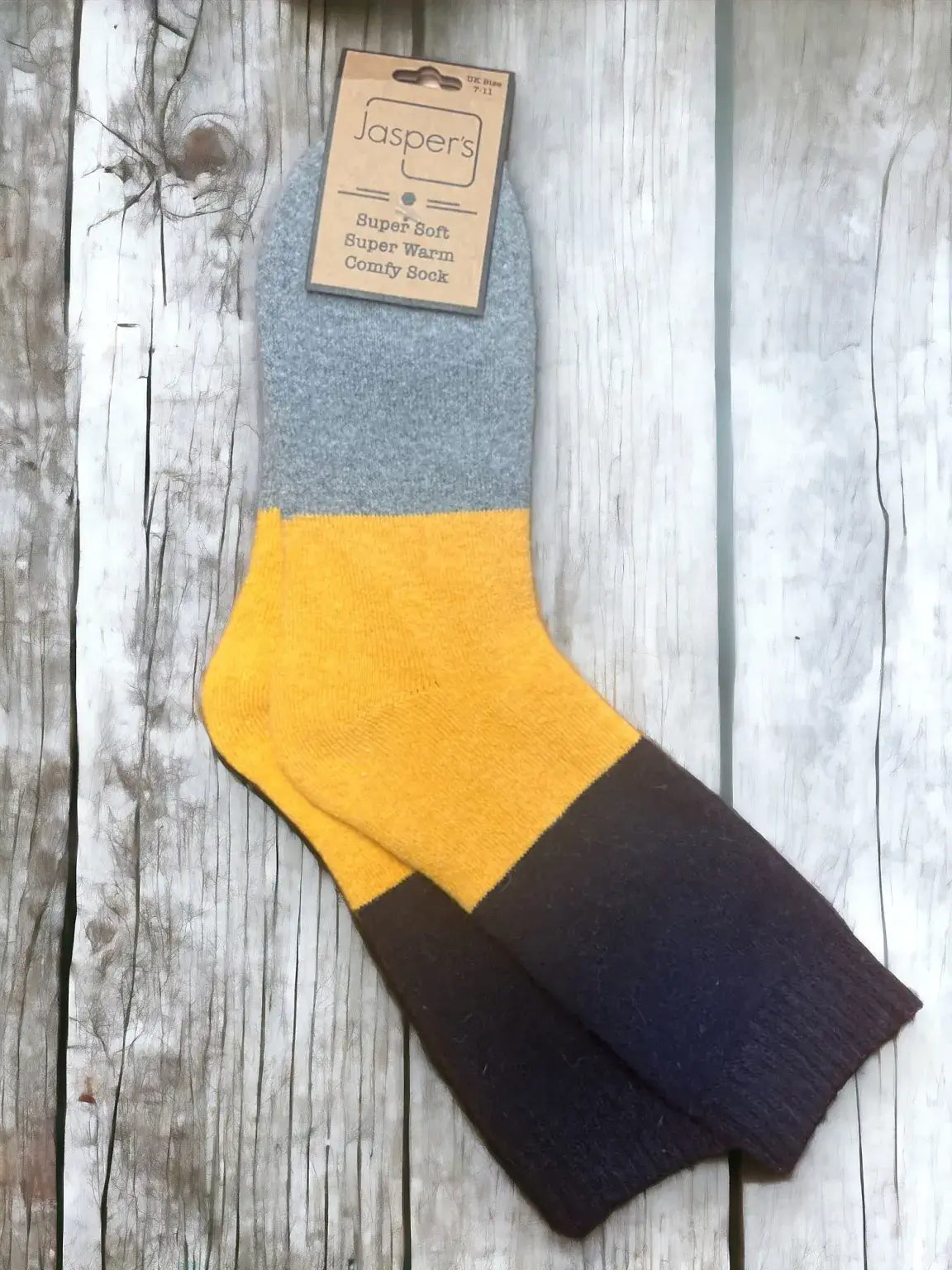 Jasper's - Men's Bold Colour Block Rib Cosy Socks