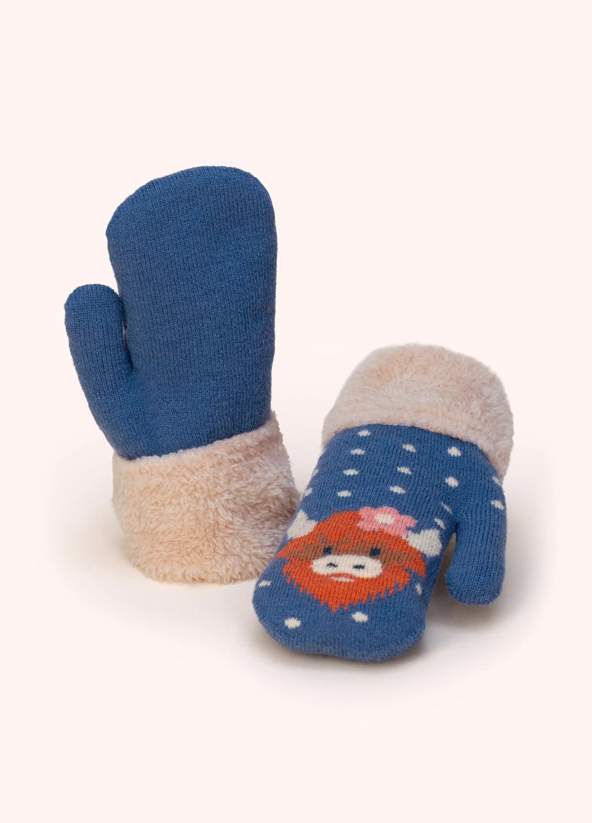 Powder Design Kids Highland Cow Mittens - Navy