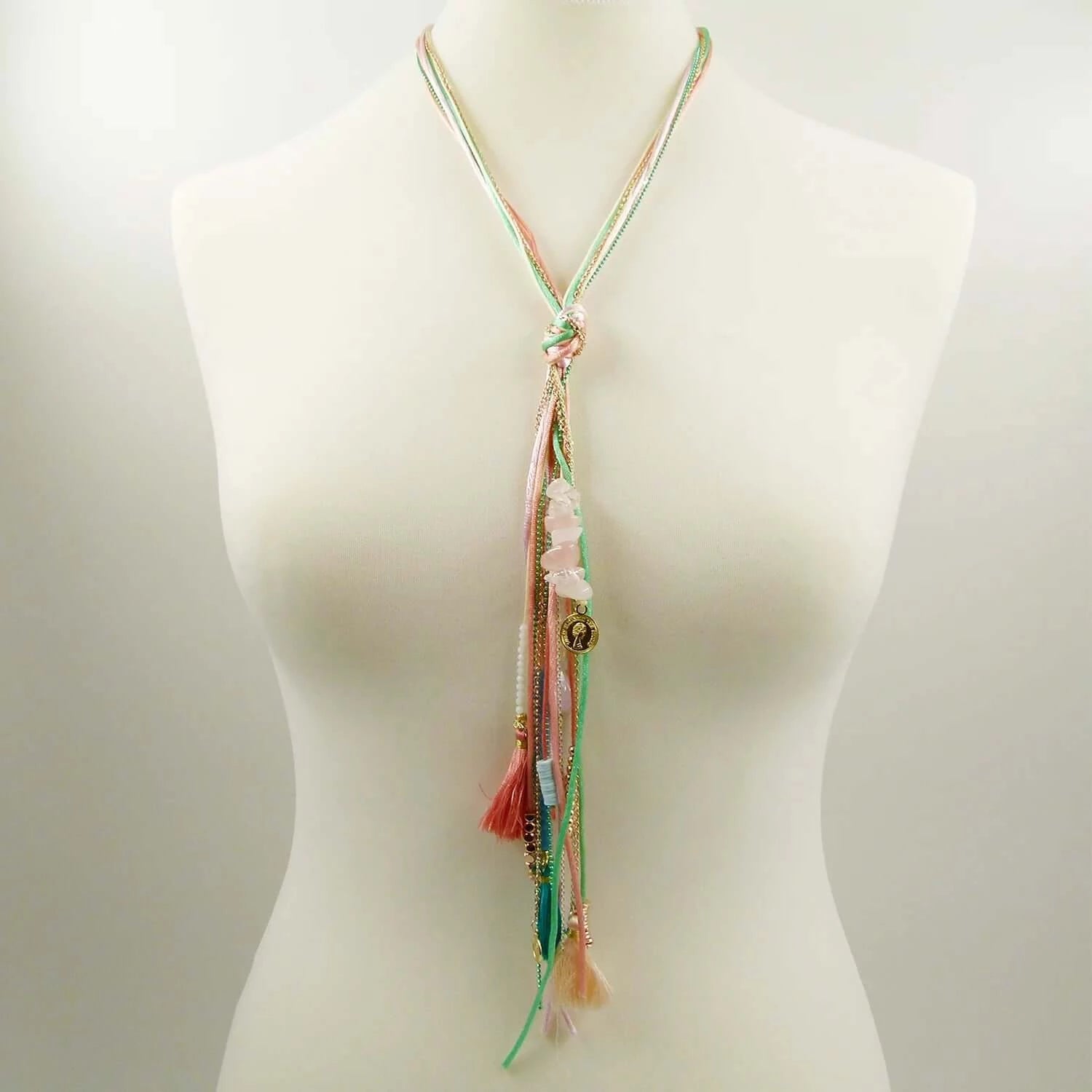 Multistrand Y-shape boho necklace