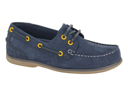 Ladies Navy Moccasin Boat Shoe
