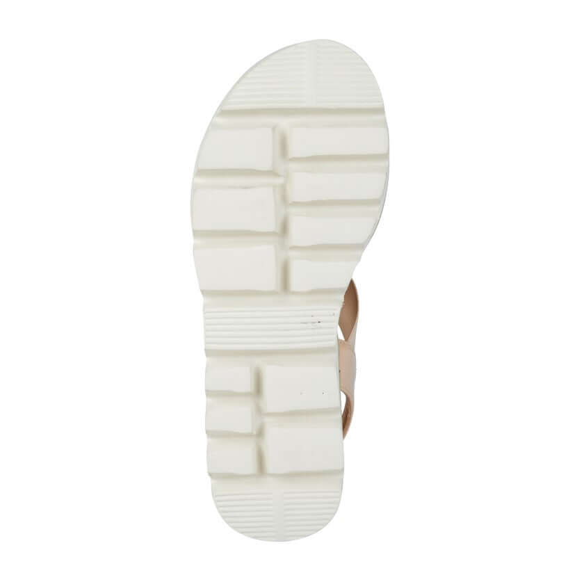 Elasticated Throat Wedge Nude Sandal - Aladina