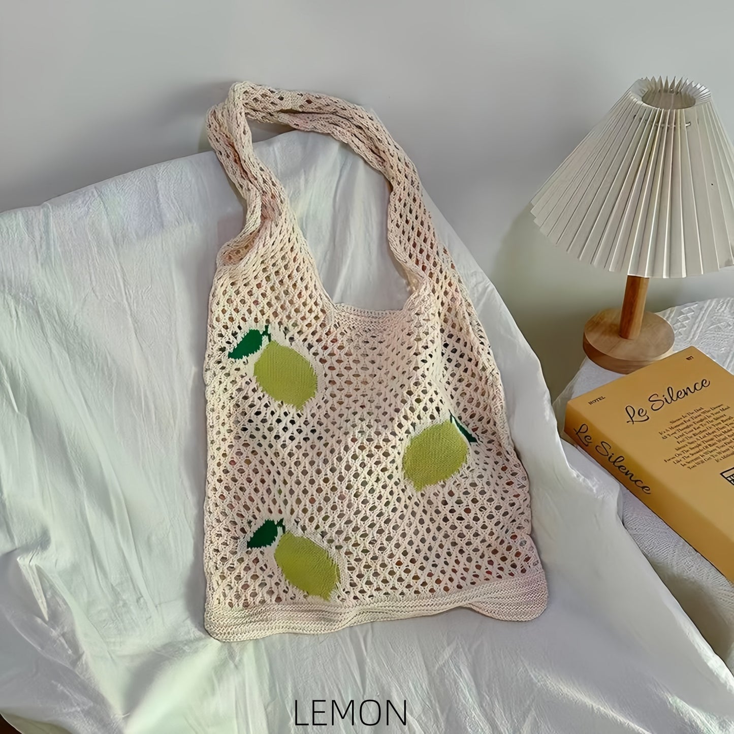 Crochet Fruit Slouchy Tote Bag
