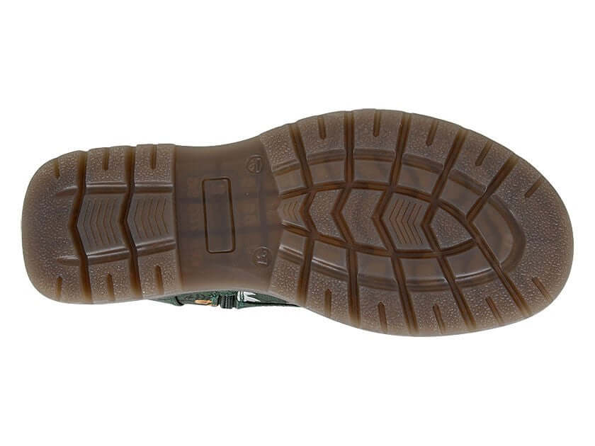 Cipriata 'Annetta' 8 Eye Lace Up Ladies Boots - Green Floral PU