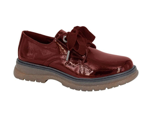 'Febe' Burgundy Patent PU Shoe