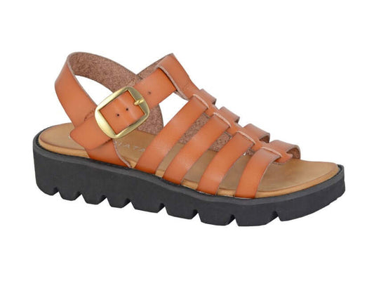 Azia Tan Orange - Halter Back Wedge Sandal
