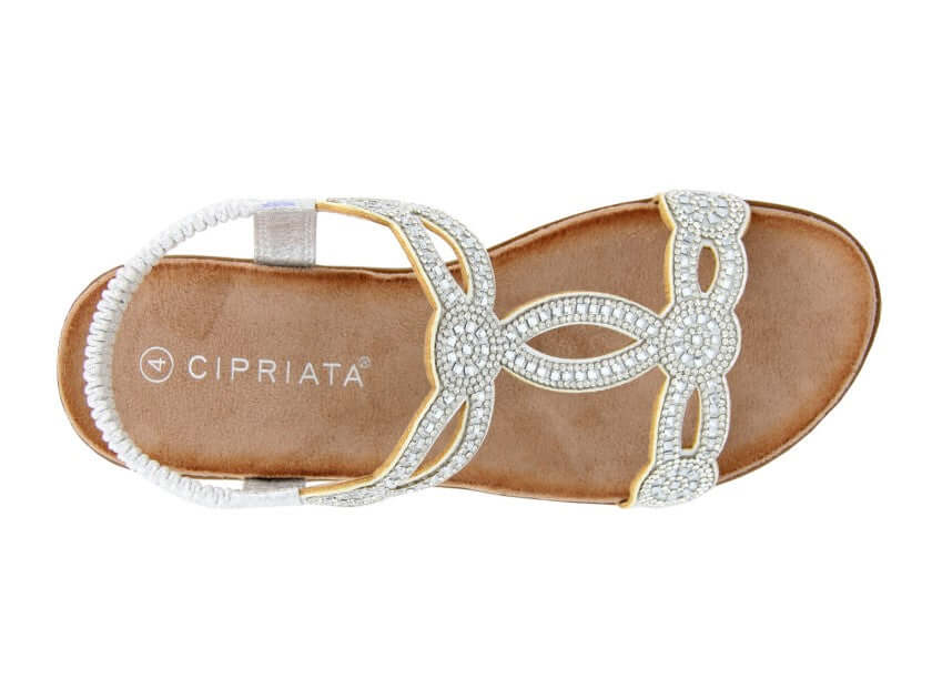 Silver Shimmer Ladies Sandal 'Giada'