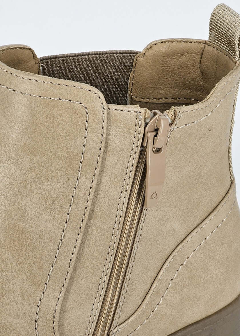 Light Taupe Faux Leather Wedge Boot - Annina