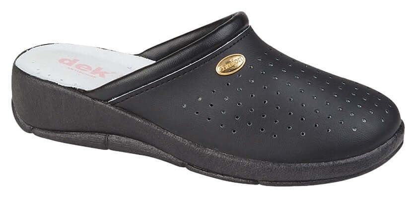 Black Lightweight Faux Leather Clog