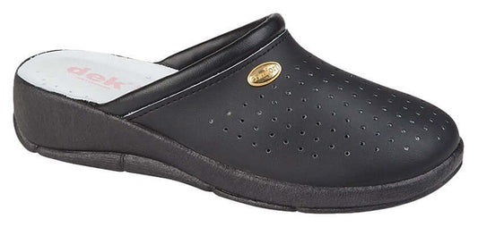 Black Lightweight Faux Leather Clog