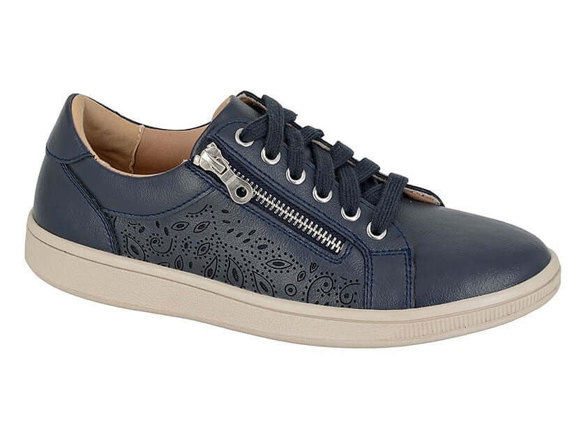 Navy Soft Leather Trainer