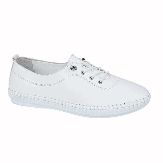 Mod Comfys - Softie Leather Casual Laceup Shoe (White)