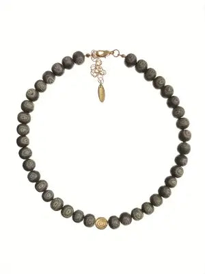 Henna Ink Pattered Beaded Bracelets - Gold & Ash