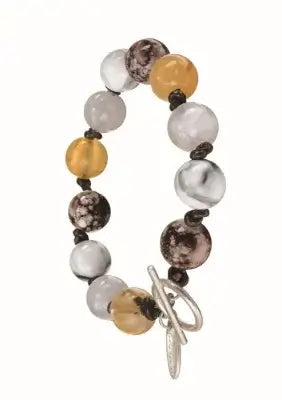 Marble Beaded Bracelet with T-Bar Fastenning