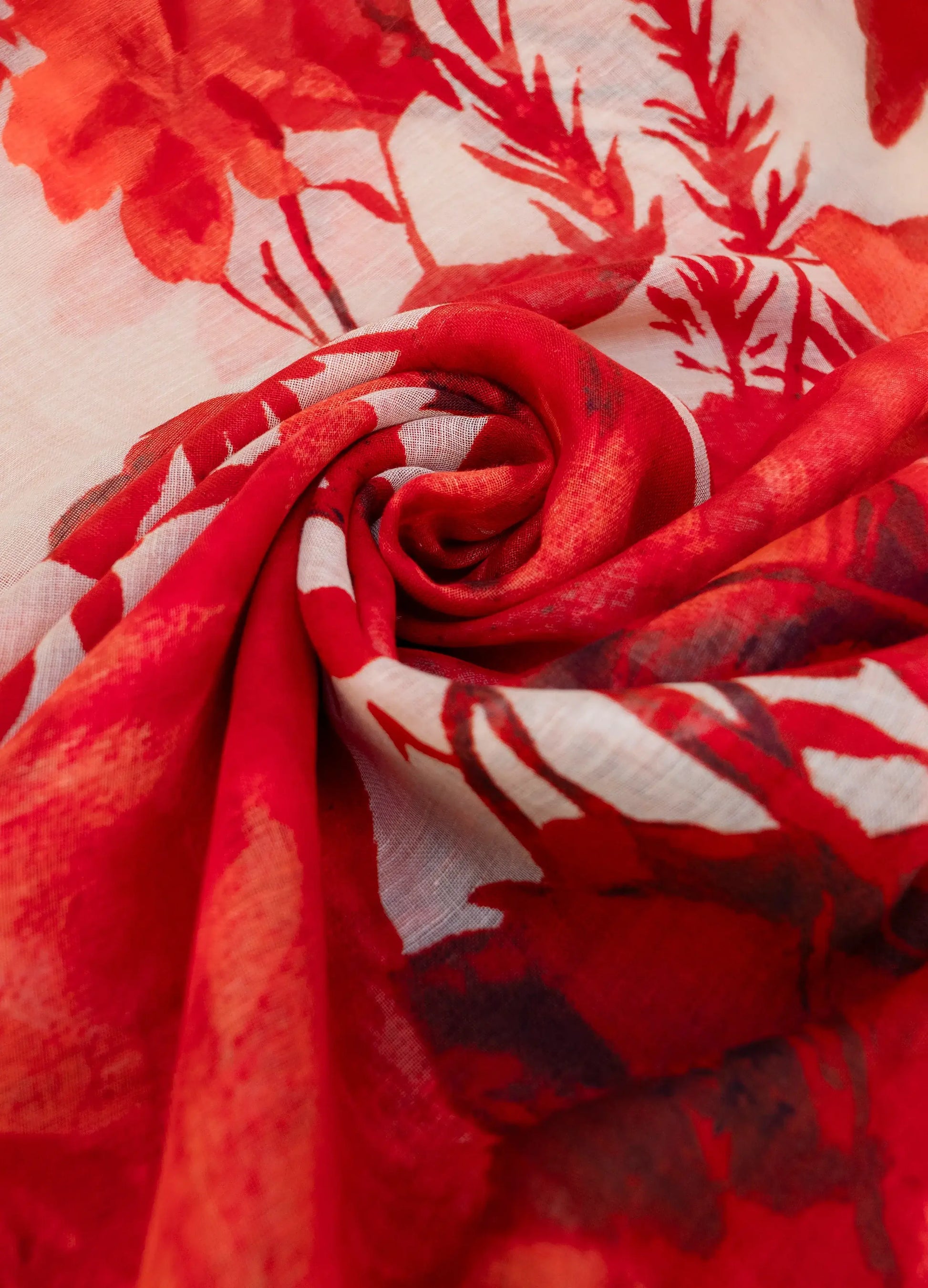 Powder Designs Linen/Cotton Scarf - Rouge Blooms