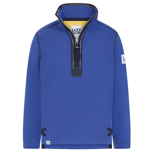 Lazy Jacks Mens 1/4 Zip Striped Sweatshirt - Royal Blue