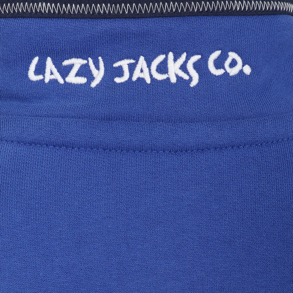 Lazy Jacks Mens 1/4 Zip Striped Sweatshirt - Royal Blue