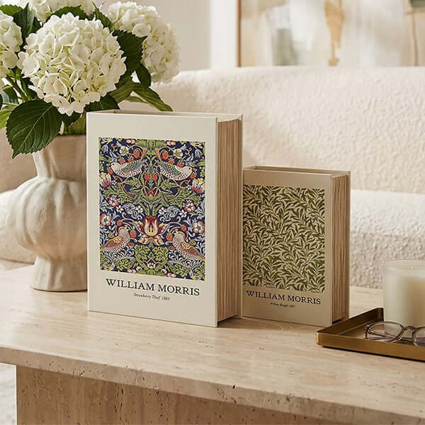 Library Book Box Set of 2 William Morris Boxes