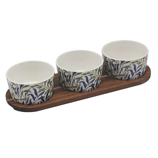 William Morris Willow Bough 3 Snack Bowls on Tray