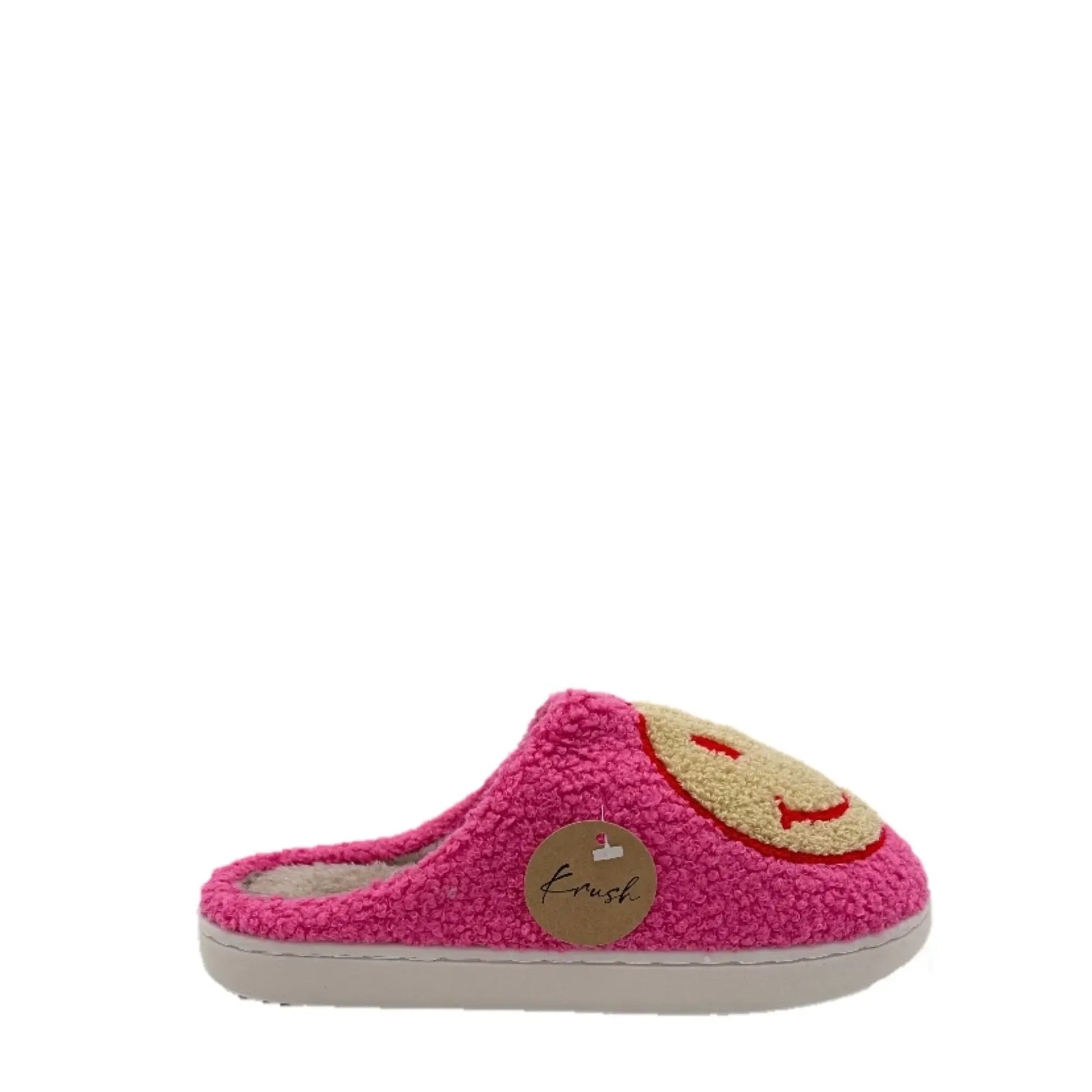 Ladies Borg Mule Happy Slippers