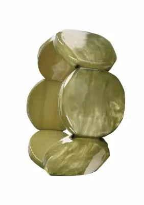 Acrylic Disc Cuff Bracelet - Olive