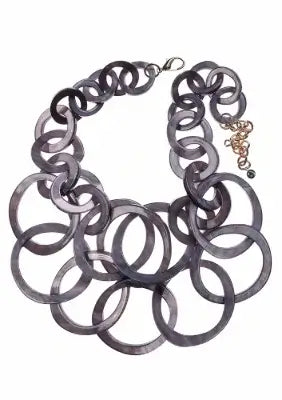 Acrylic Links Statement Necklace - Grey