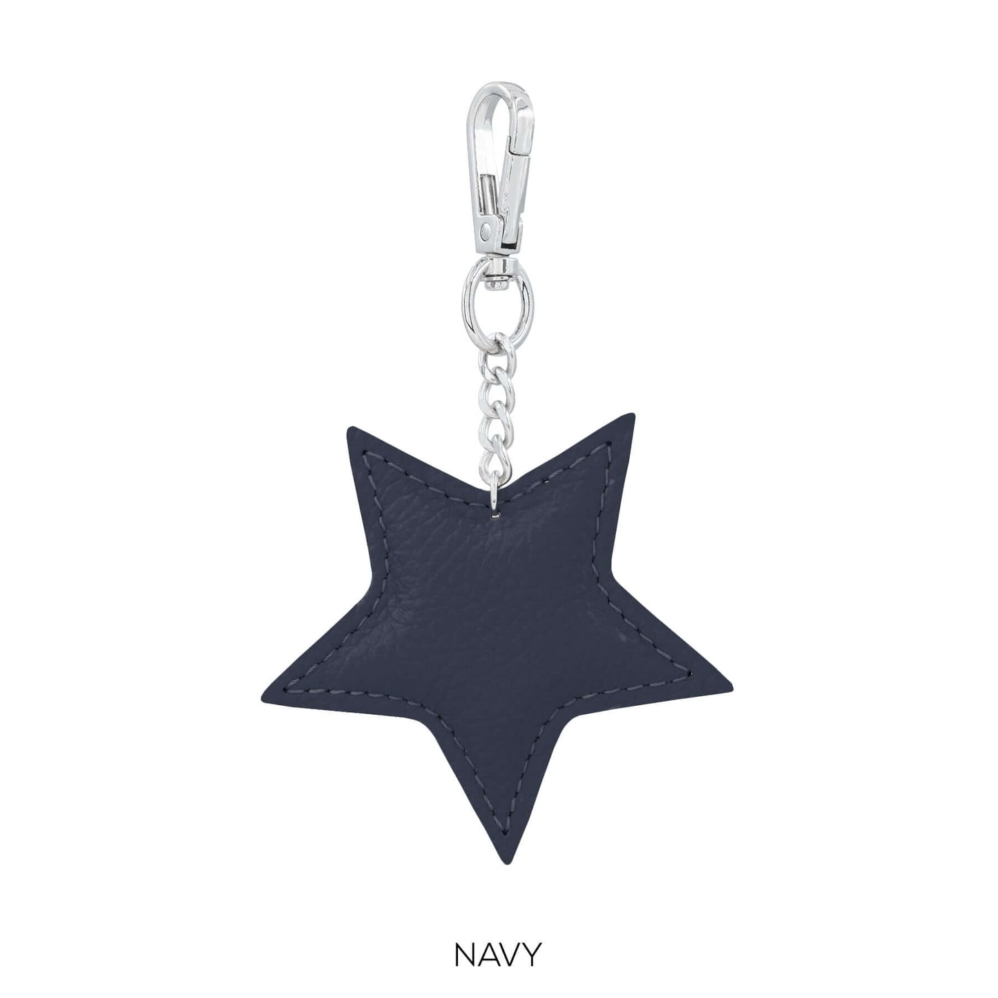 Leather Star Keyring Bag Charm