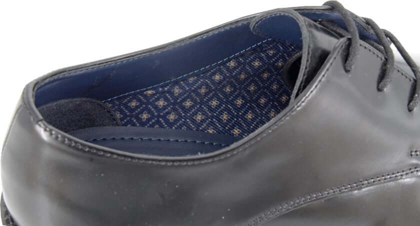 Mens Black Hi-Shine Leather Gibson Shoe