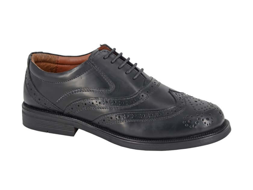 Mens Black Leather Oxford Brogue