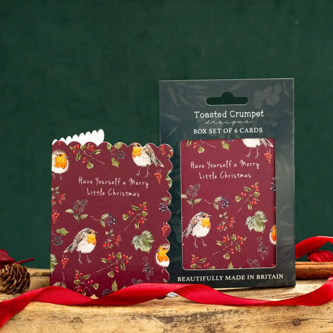 Merry Little Christmas (Deep Red) Set of 6 Cards