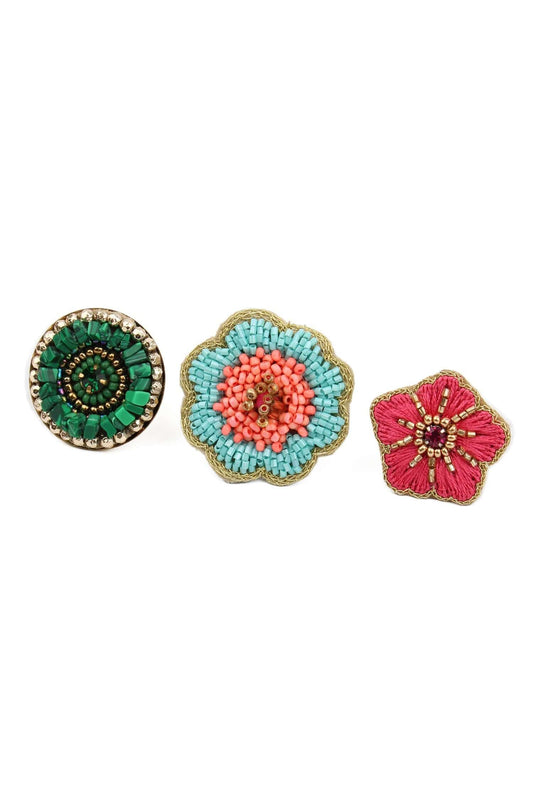 Beaded Flower Rings