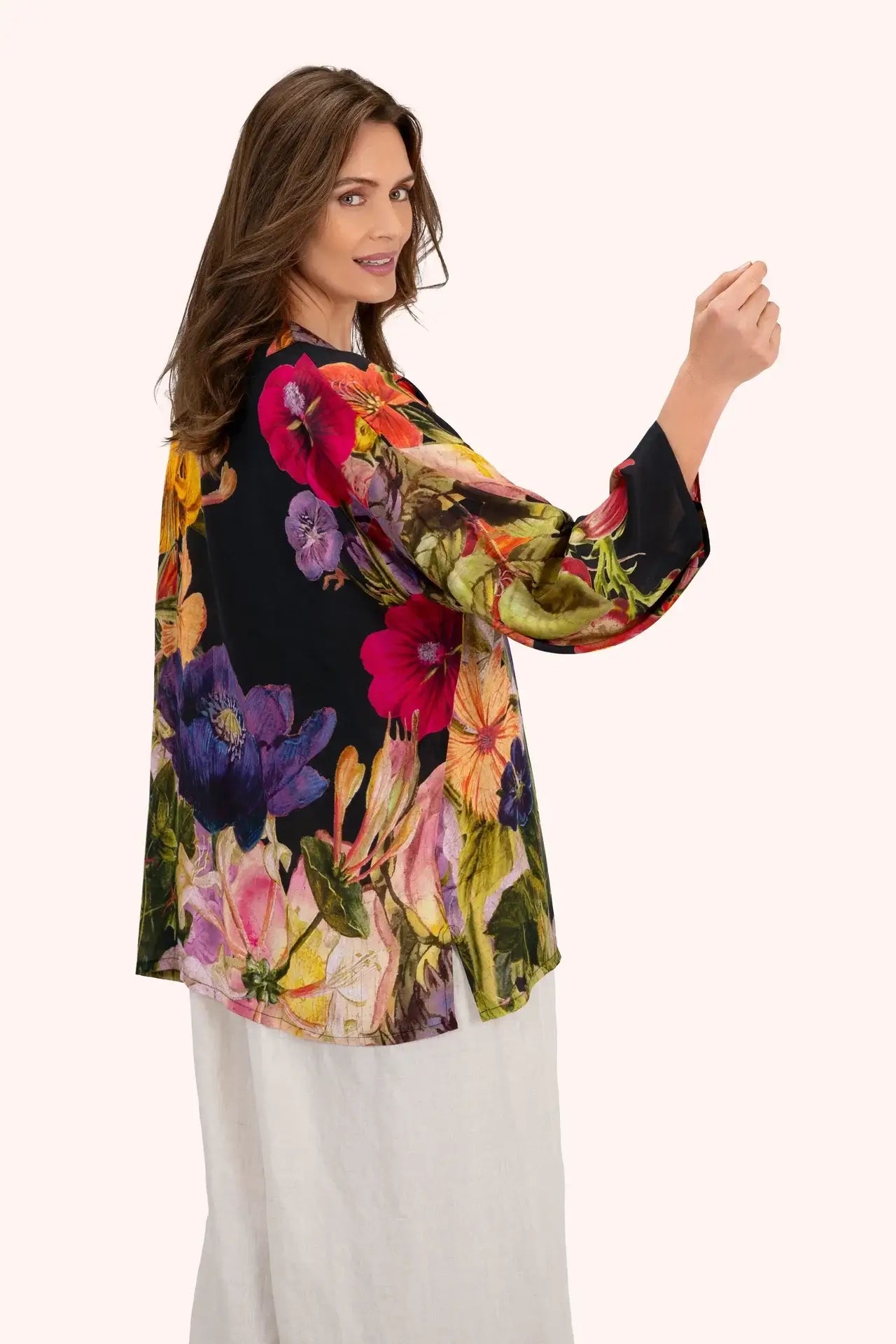 Powder Design Kimono Jacket - Midnight Posy