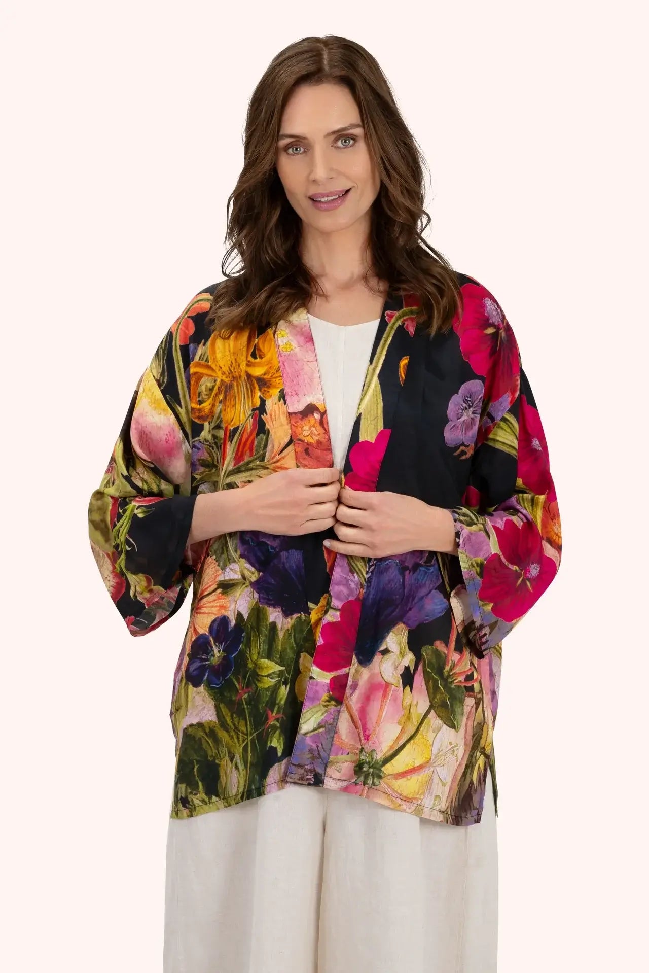 Powder Design Kimono Jacket - Midnight Posy