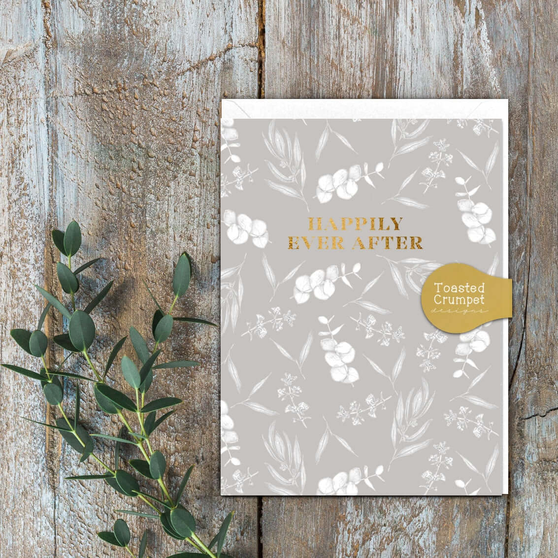 Happily Ever After 'Eucalyptus' Card (Cello-Free)