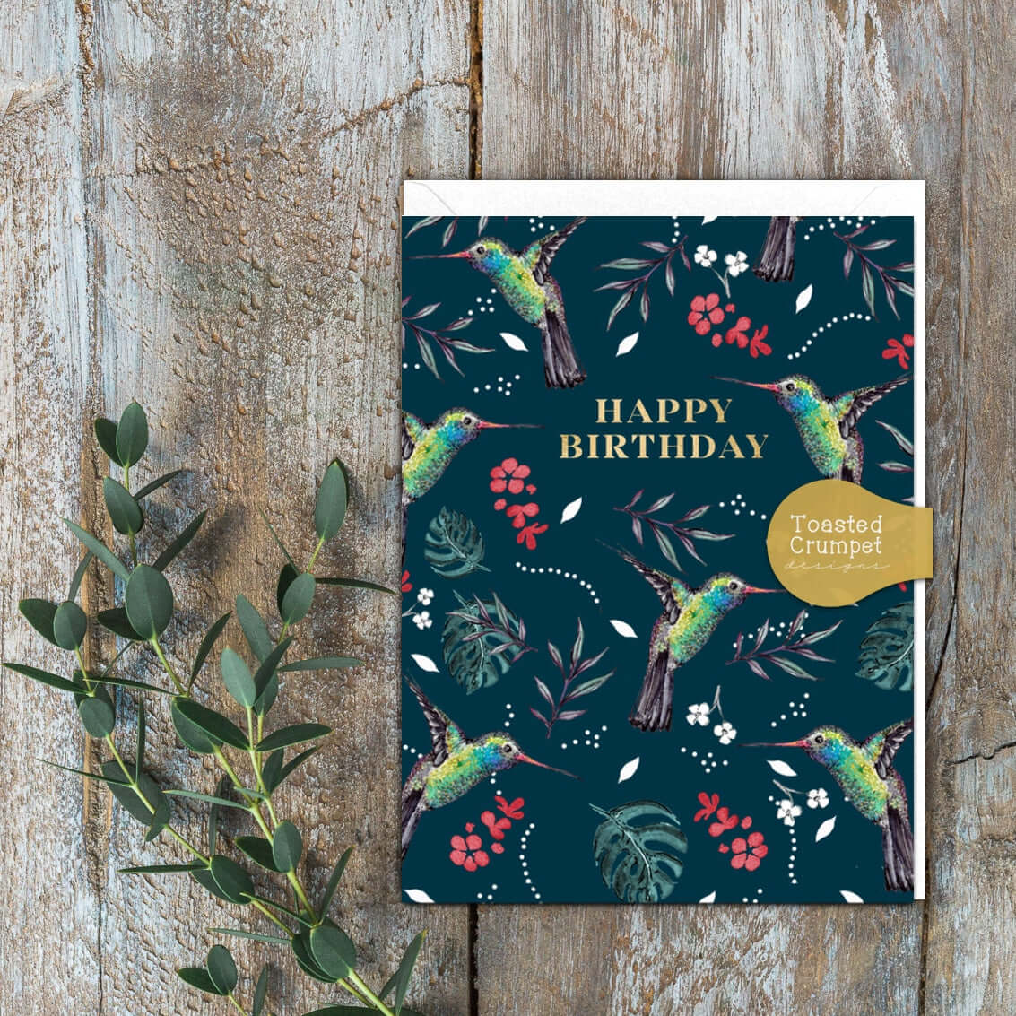 Happy Birthday 'Hummingbird' Card (Cello-Free)