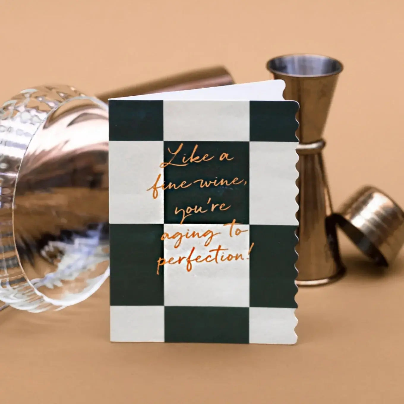 Like a Fine Wine (Espresso Checkerboard) Card