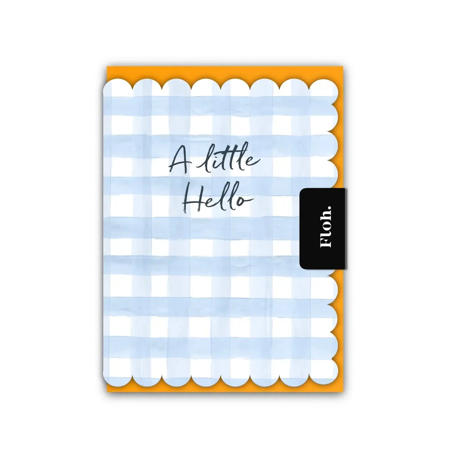 A Little Hello (Sky Blue Gingham) Card