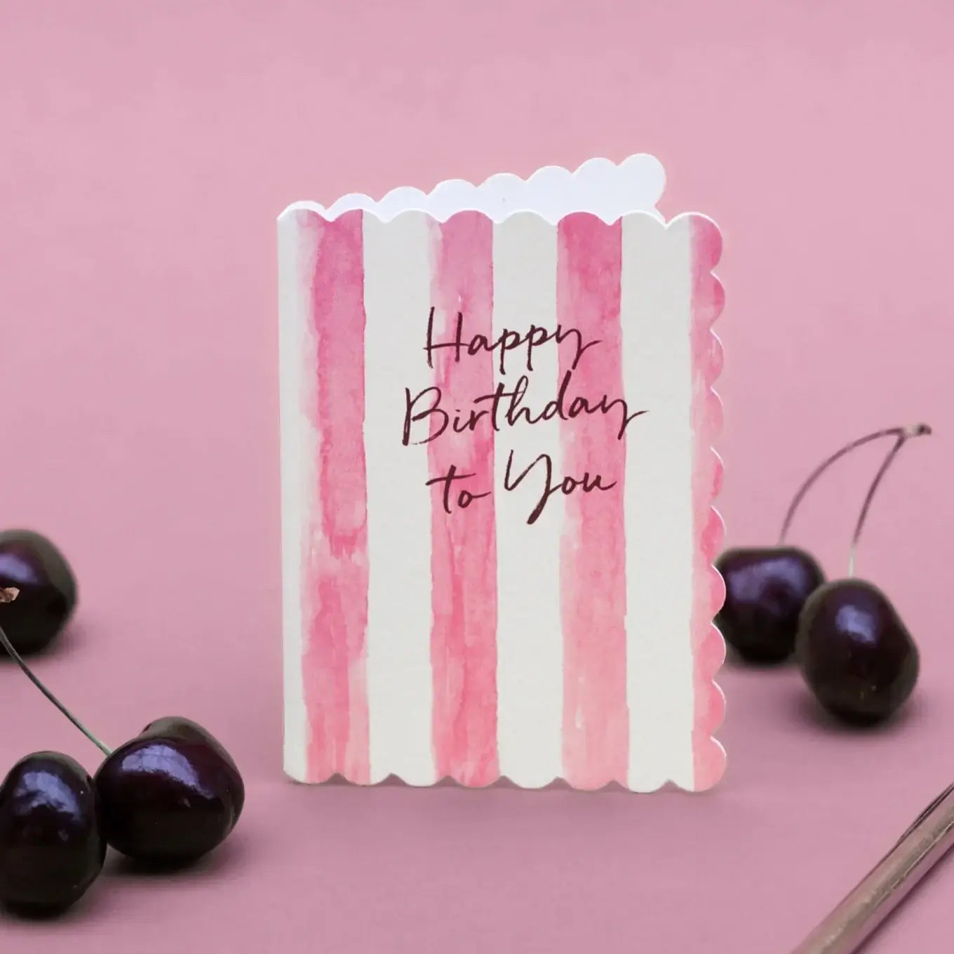 Happy Birthday to You (Pink Stripes) Card