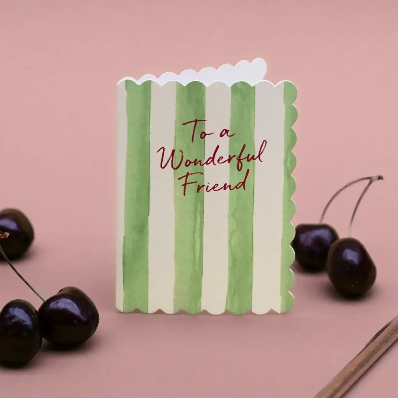 To A Wonderful Friend (Olive Stripes) Card
