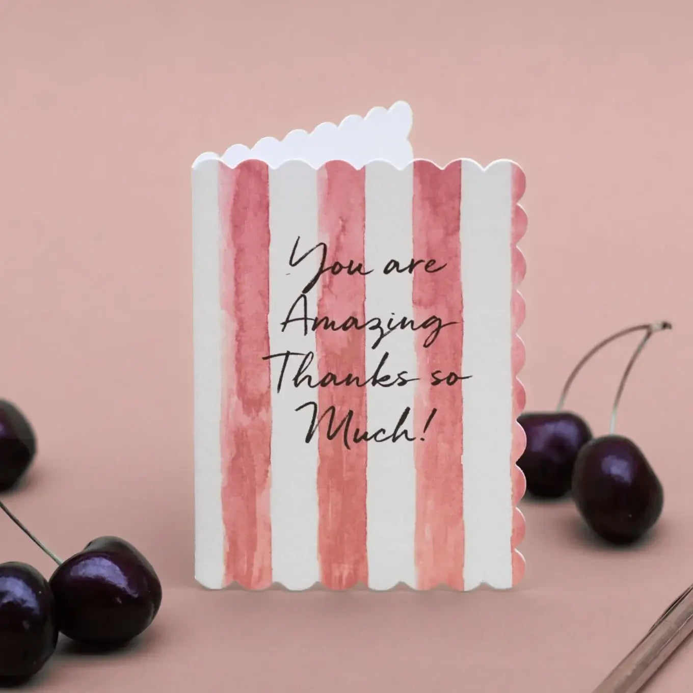 You are Amazing, Thanks So Much (Pink Stripes) Card