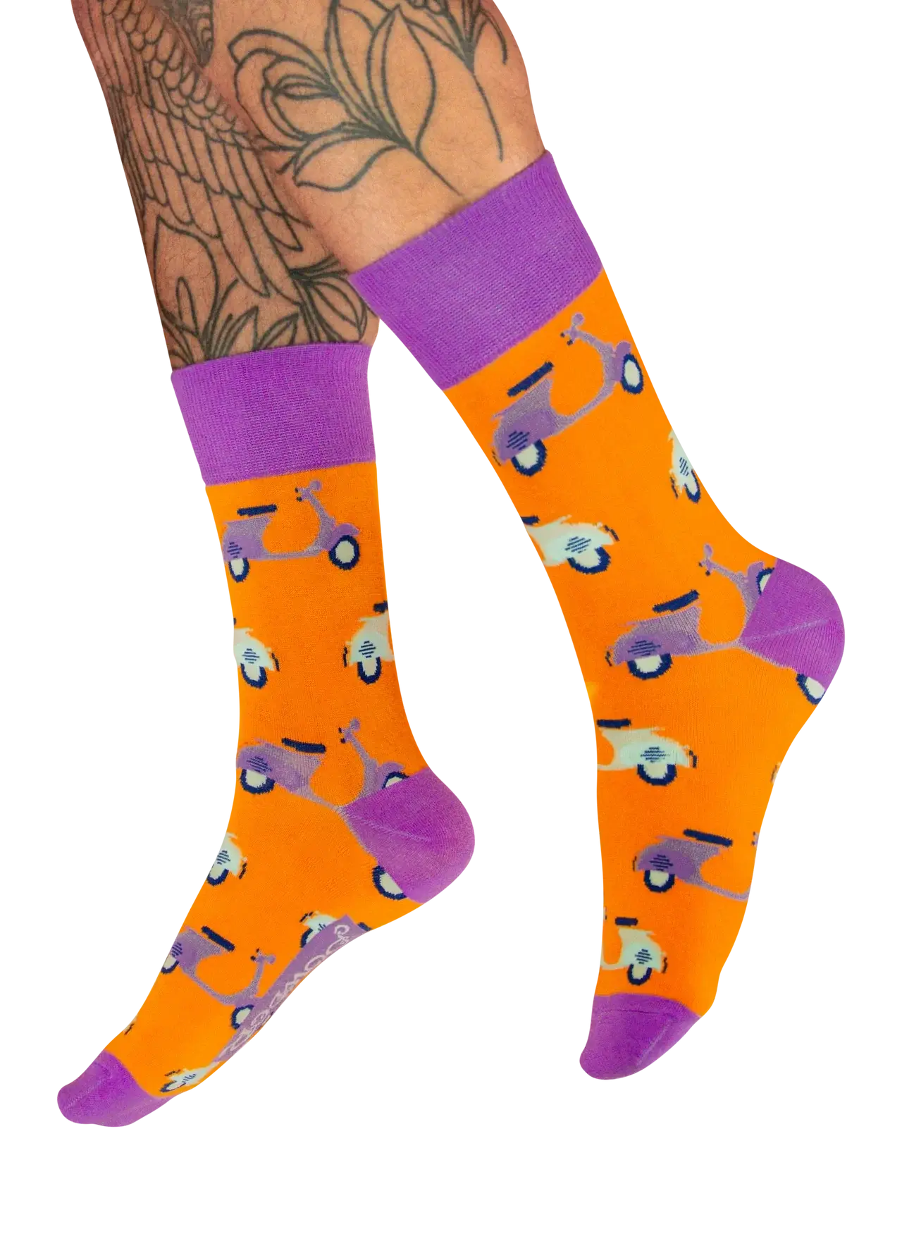 Powder Design Men's Socks - Vintage Vespa in Tangerine